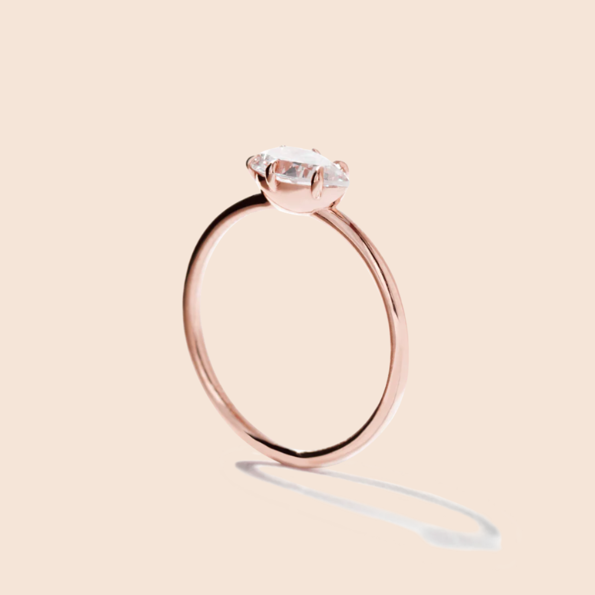 Pear 18K Rose Gold Engagement Ring East West