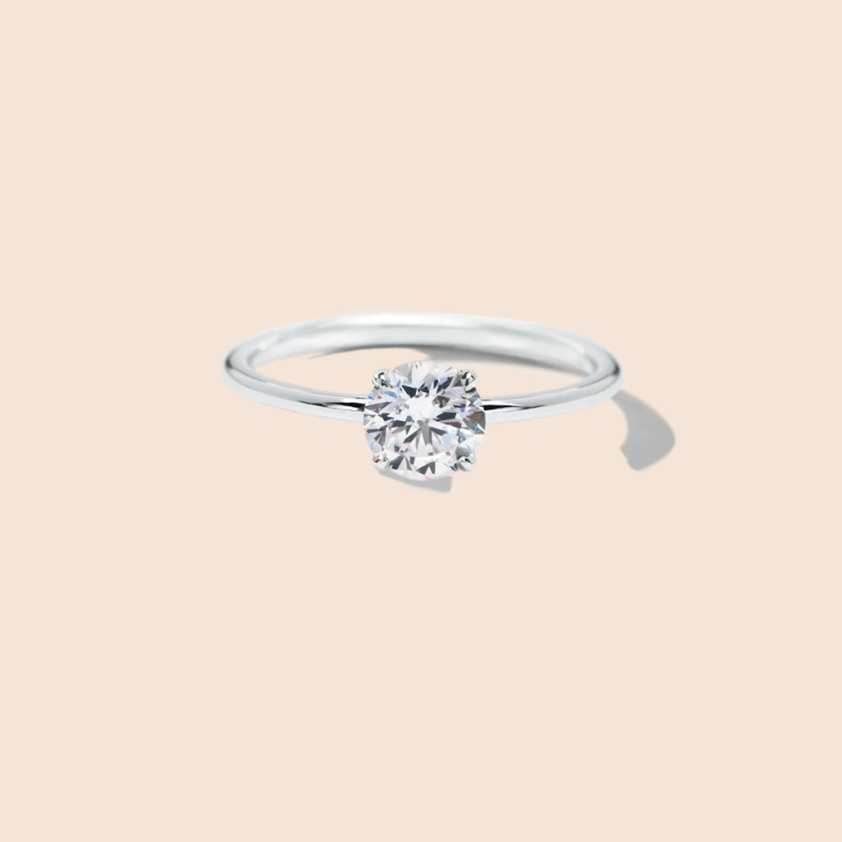 18K White Gold Platinum Round