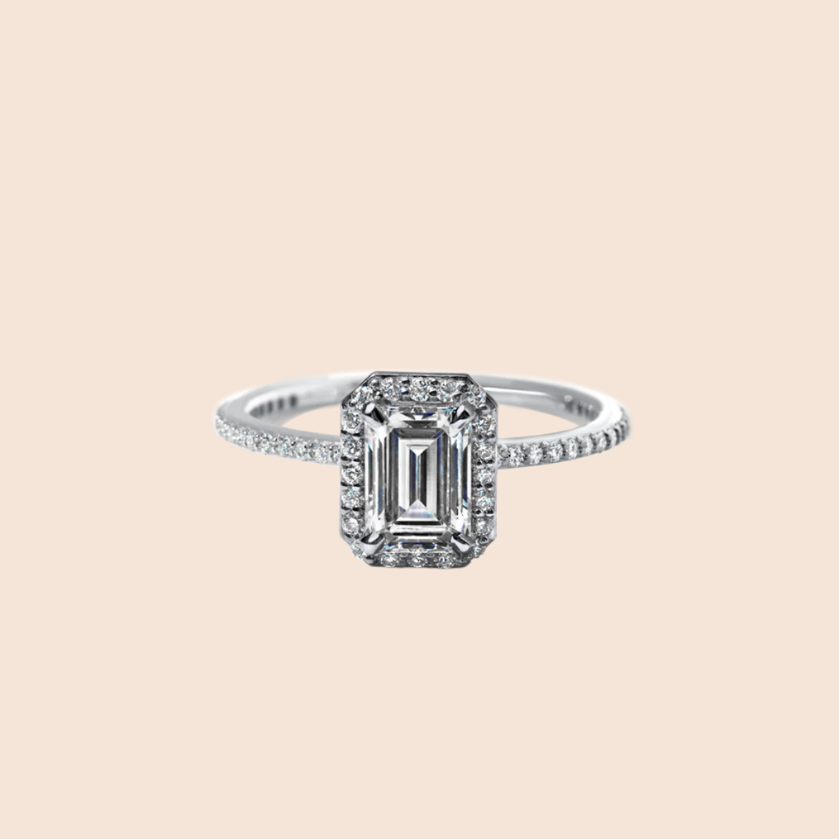 18K White Gold Platinum Emerald