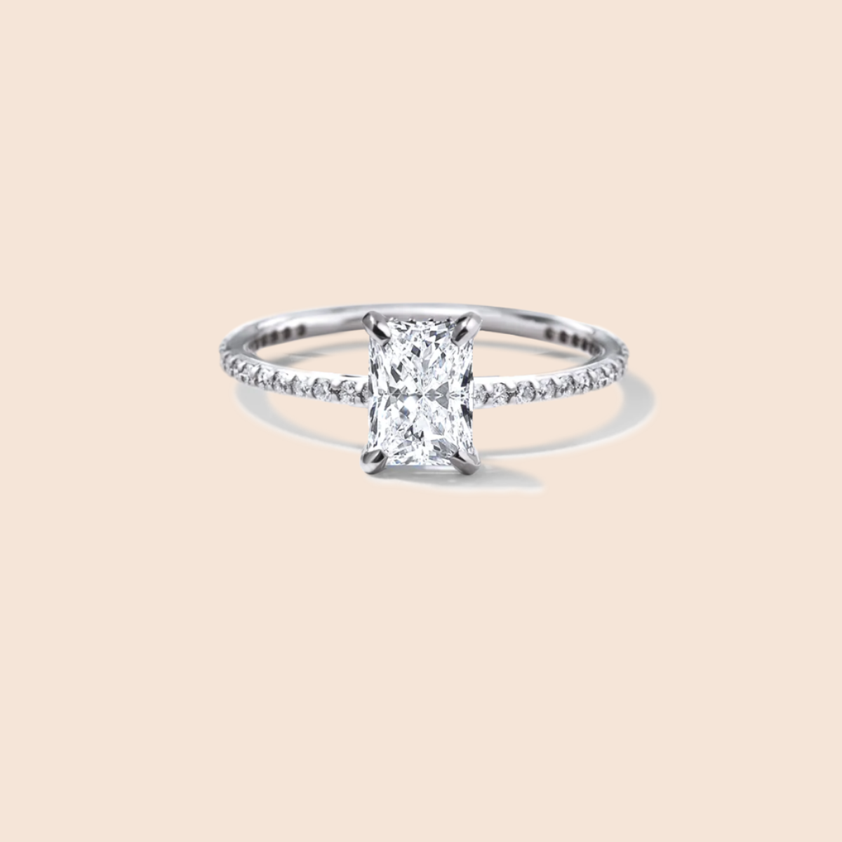 18K White Gold Platinum Radiant