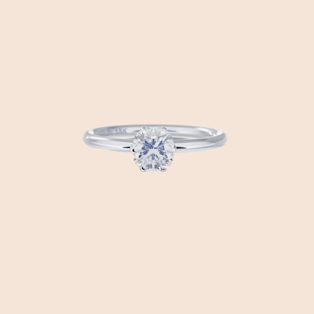18K White Gold Platinum Chispa Cushion Engagement Ring